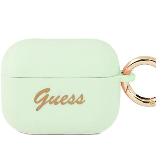 Guess Case AirPods 3 Silicone Printed Script Logo Green product photo