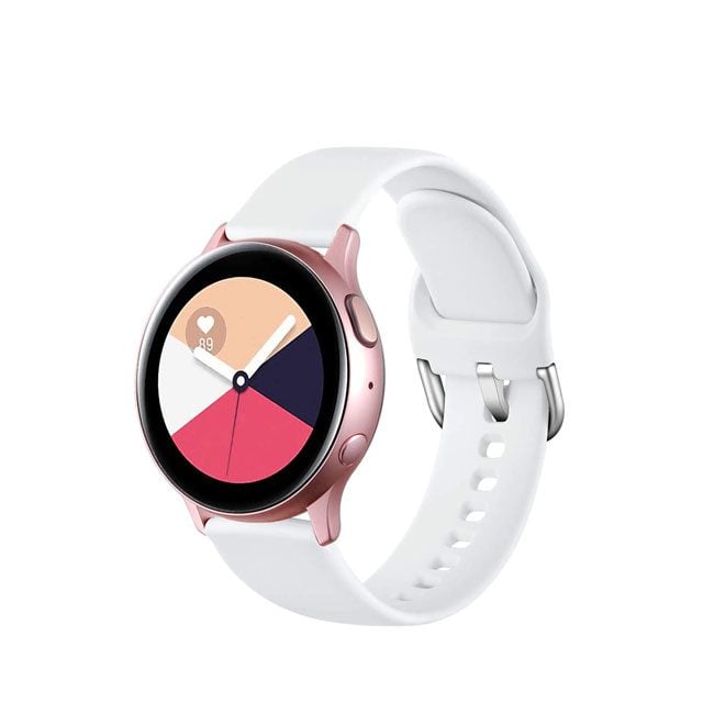 Devia Deluxe Sport Strap White - Silicone Strap for Samsung Galaxy Watch Active