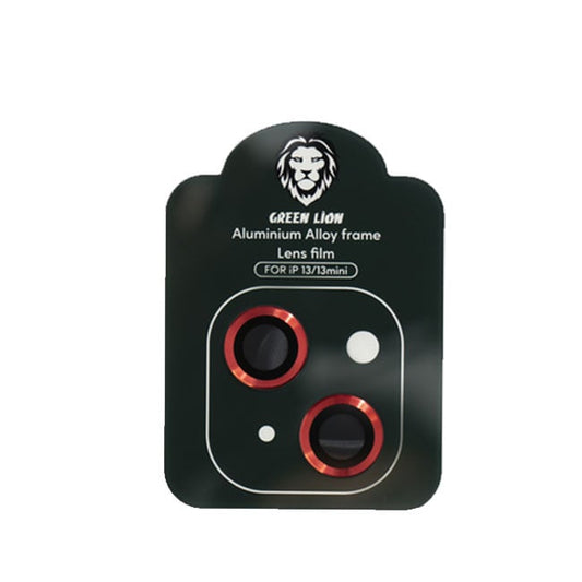 Green Lion iPhone 13 Mini Iron Camera Lens Anti Glare - Red