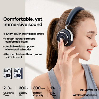 Remax RB-620HB Bluetooth 5 0 Metal Wireless Bluetooth Headset- Black product photo