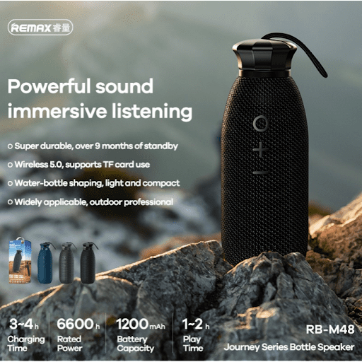Remax Portable Bottle Style Bluetooth Speaker - Black product photo