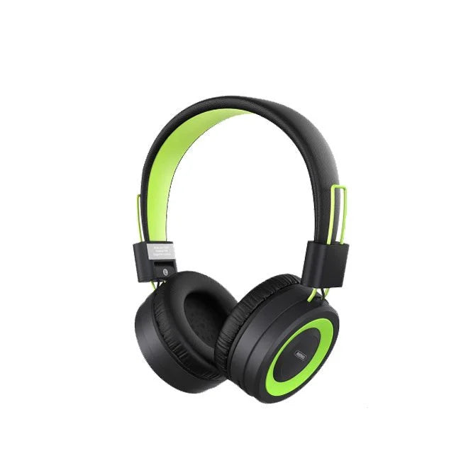 Remax RB-725HB Wireless Bluetooth Headset Black-Green Micro SD product photo