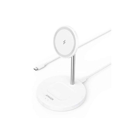 Anker PowerWave Magnetic 2-in-1 Wireless Charging Stand Lite White product photo
