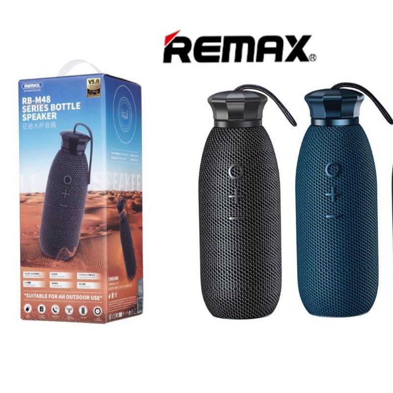 Remax Portable Bottle Style Bluetooth Speaker - Metallic Blue product photo