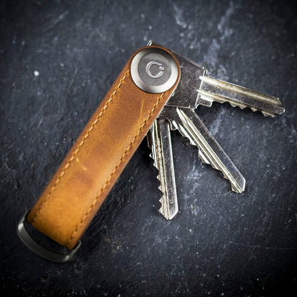 Orbitkey Crazy Horse Leather Key Organizer - Chestnut Brown product photo