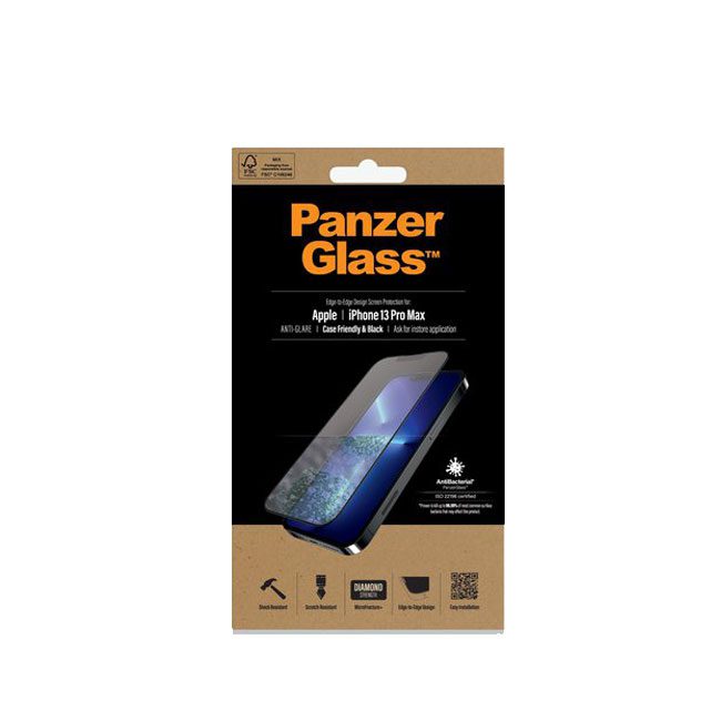 PanzerGlass Screen Protector iPhone 13 Pro Max - Black Anti Glare product photo
