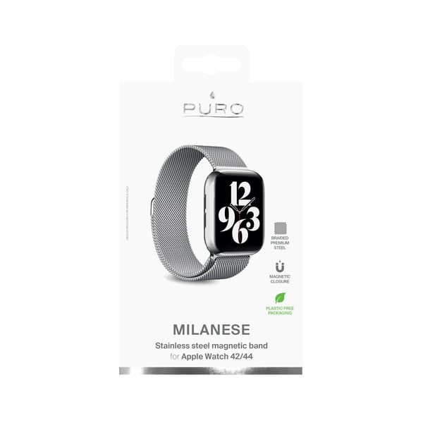 Puro Apple Watch Milanese Stainless Steel Band 42 44 45 mm- Silver