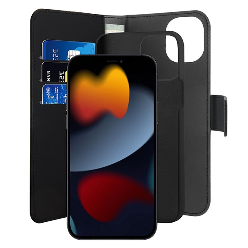 Puro iPhone 13 2-in-1 Magnetic Wallet Case - Black product photo