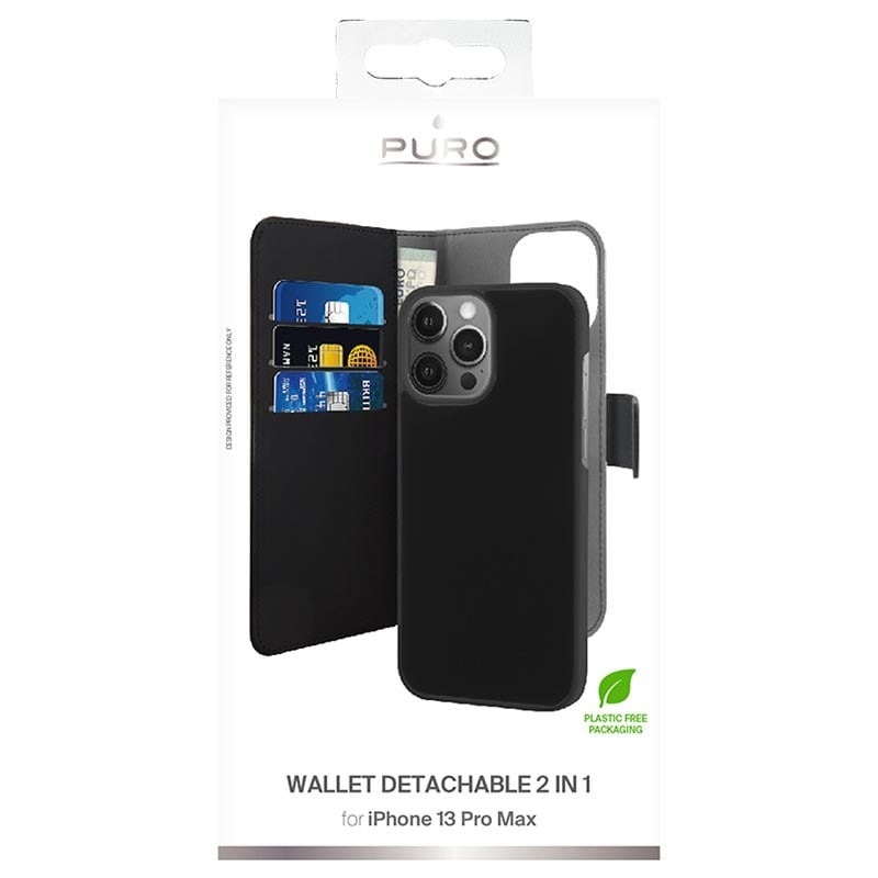 Puro iPhone 13 Pro 2-in-1 Magnetic Wallet Case - Black additional product image