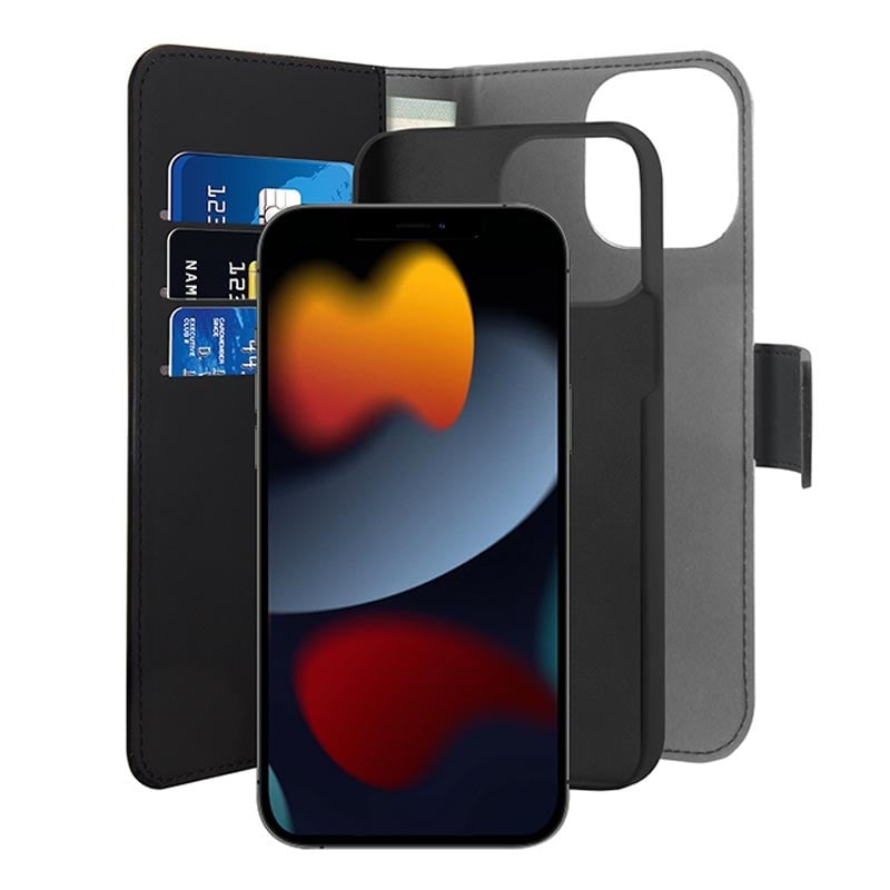 Puro iPhone 13 Pro 2-in-1 Magnetic Wallet Case - Black product photo