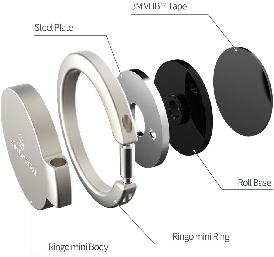 Sinjimoru Ringo Mini Smart Phone Ring -Black product photo