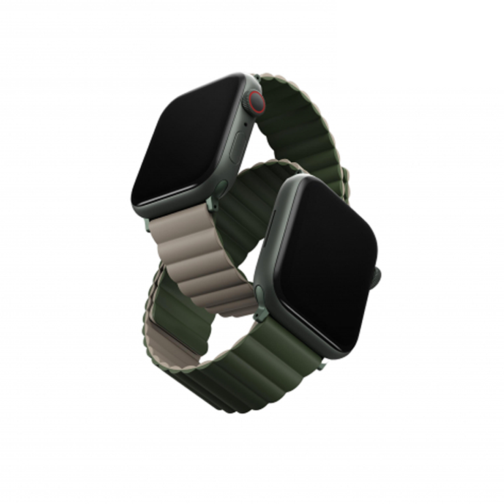 Uniq Apple Watch Series 1-7-SE Revix Magnetic Silicone Strap 42-45mm- Green product photo