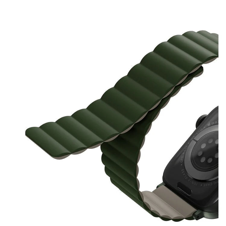 Uniq Apple Watch Series 1-7-SE Revix Magnetic Silicone Strap 42-45mm- Green