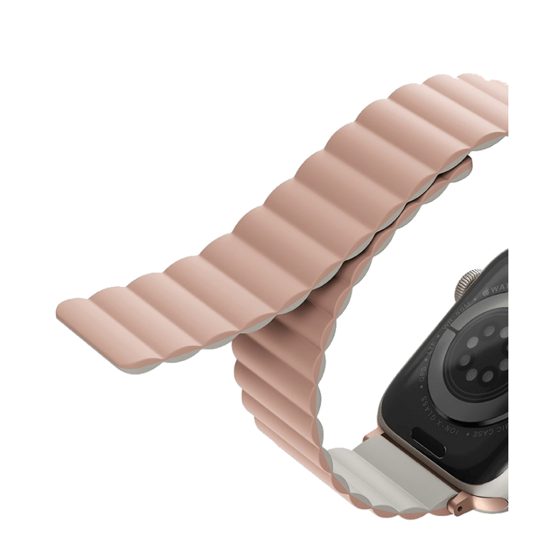 Uniq Apple Watch Series 1-7-SE Revix Magnetic Silicone Strap 42-45mm- Pink Beige