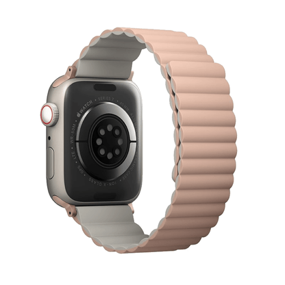 Uniq Apple Watch Series 1-7-SE Revix Magnetic Silicone Strap 42-45mm- Pink Beige