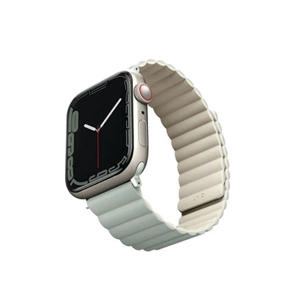 Uniq Apple Watch Series 1-7-SE Revix Magnetic Silicone Strap 42-45mm- Sage Beige