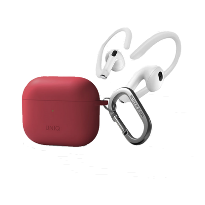Uniq AirPods 3 Nexo Silicone Hang Case with Sports Ear Hooks - Coral product photo