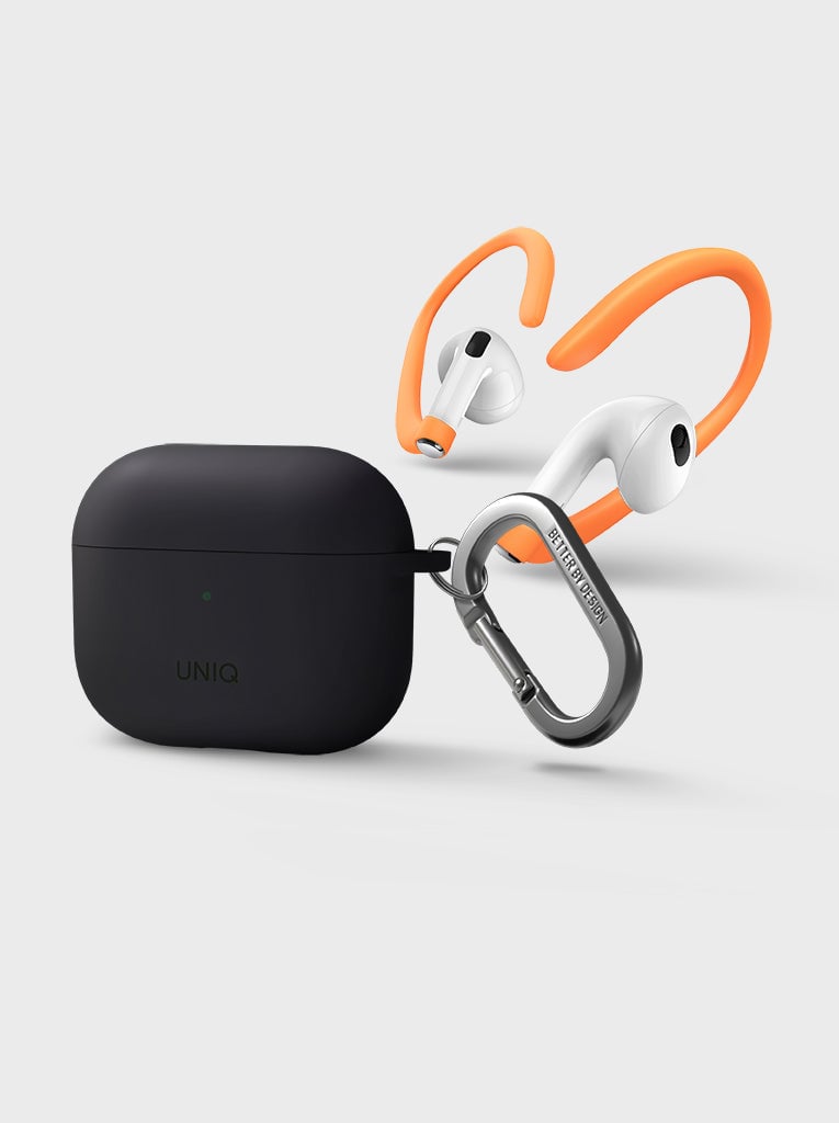 Uniq AirPods 3 Nexo Silicone Hang Case with Sports Ear Hooks - Grey
