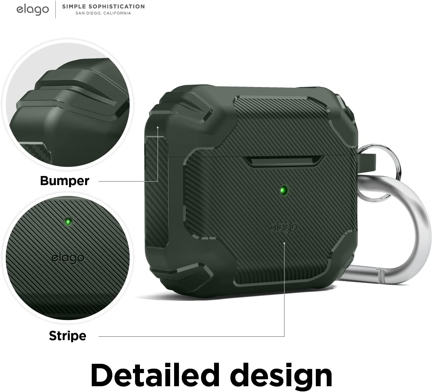 Elago AirPods 3 Solid Armor Case Cover Dark Green product image