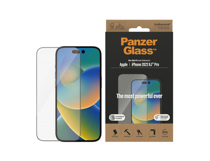 PanzerGlass iPhone 14 Pro Antibacterial Tempered Glass Ultra Wide Fit Clear product photo