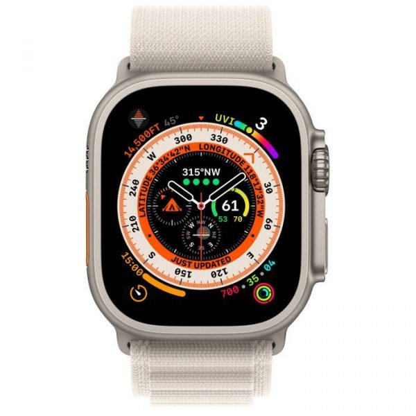Apple Watch Ultra GPS + Cellular 49mm Titanium Case Starlight Alpine Loop Medium