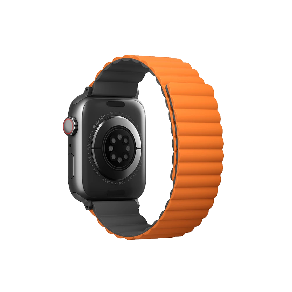 Uniq Revix Apple Watch 45mm-42mm band - Charcoal Grey Orange