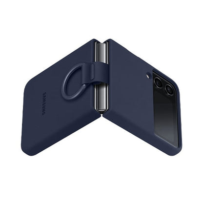 Samsung Galaxy Z Flip4 Silicon Cover with Ring -Navy product photo