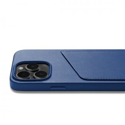 Mujjo iPhone 14 Pro Leather Wallet Case -Blue product photo
