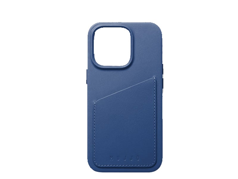 Mujjo iPhone 14 Pro Leather Wallet Case -Blue product photo