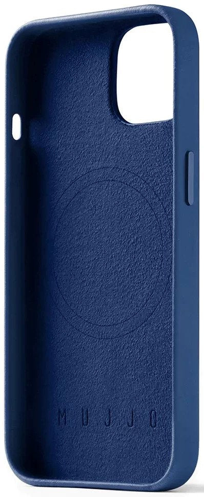 Mujjo iPhone 14 Full Leather Case with MagSafe - Blue product photo