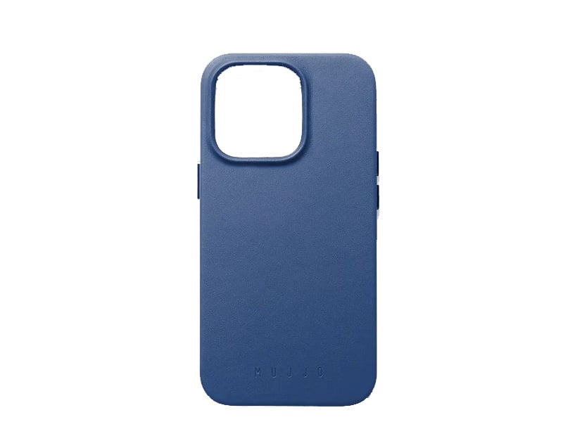 Mujjo iPhone 14 Pro Full Leather Case with MagSafe - Blue product photo