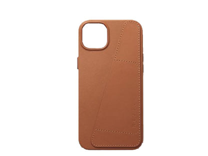 Mujjo iPhone 14 Plus Leather Wallet Case -Tan product photo