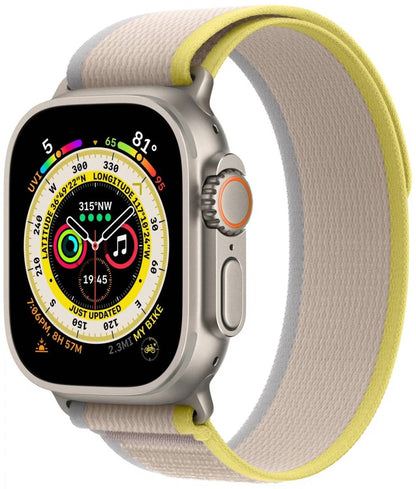 Apple Watch Ultra Titanium Case Yellow Beige Trail Loop -49mm product photo