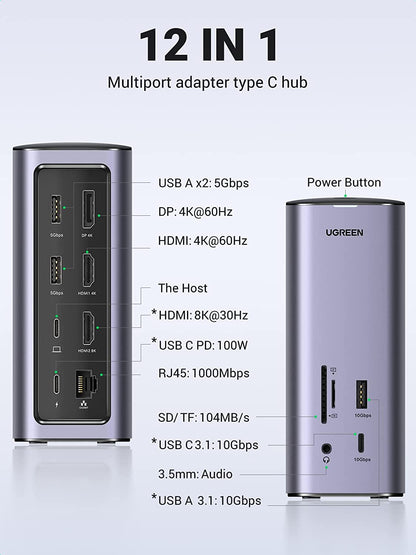 Ugreen USB C Triple Display Docking Station 12-in-1 additional product image