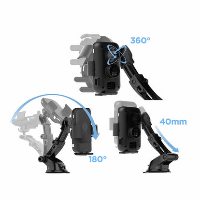 Elago Wireless Car Charger with Auto Clamping Car Mount 15W black product image
