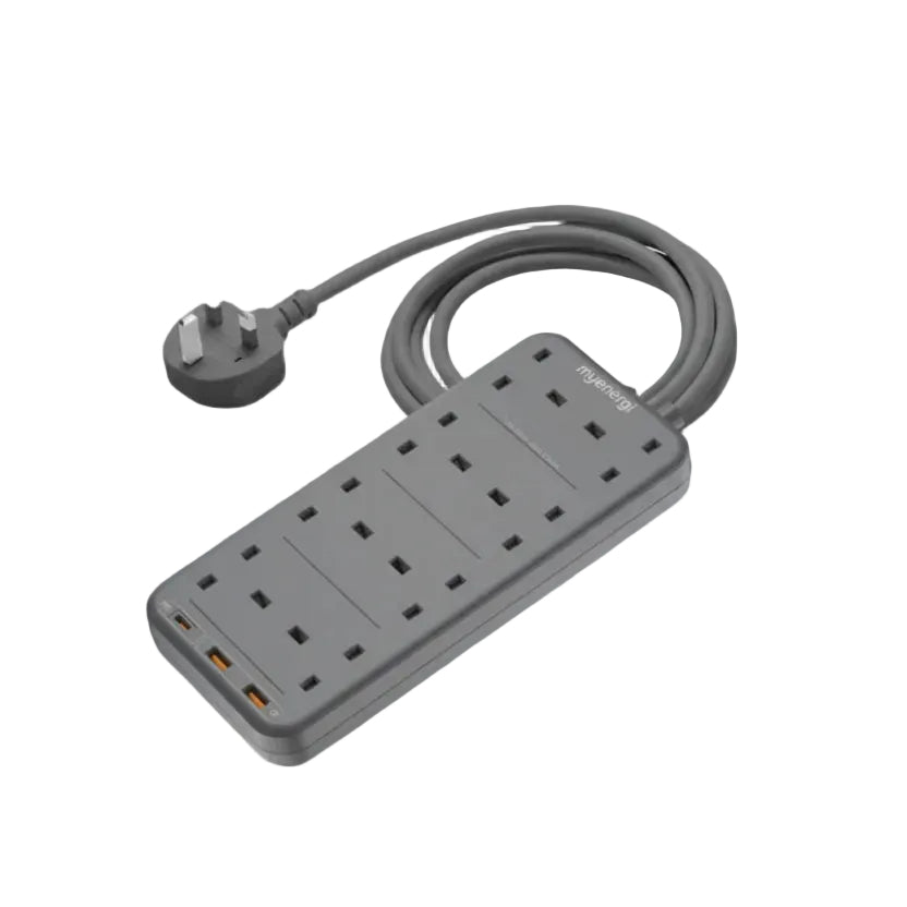 Momax OnePlug 8-Outlet USB Power Strip Grey