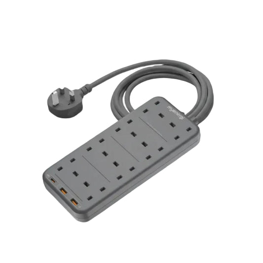 Momax OnePlug 8-Outlet USB Power Strip Grey
