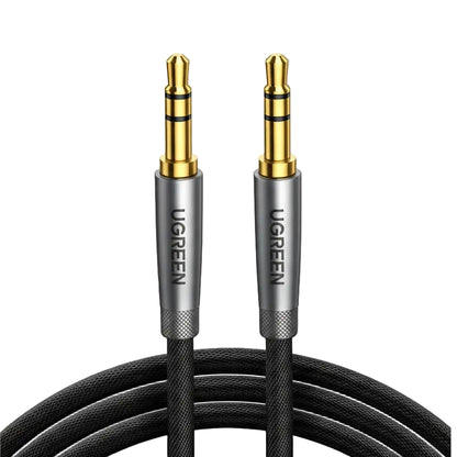 Ugreen 0 5m 3 5mm Metal Alu Case Braided Audio Cable Silver Gray product photo