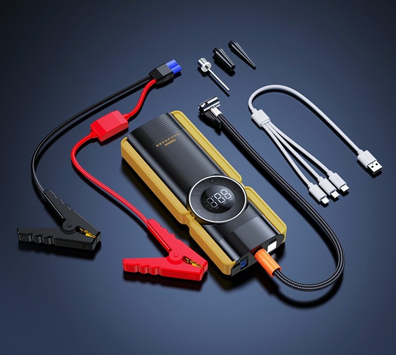 Remax RPP-510 8000mAh Portable Multifunctional Car Jump Starter & Air Pump & product photo