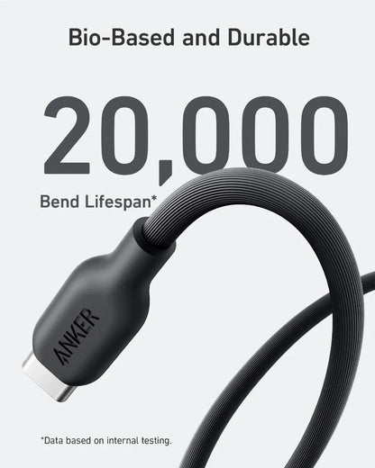 Anker 542 Bio-Based USB-C to Lightning Sync & Charge Cable-1 8M- Black