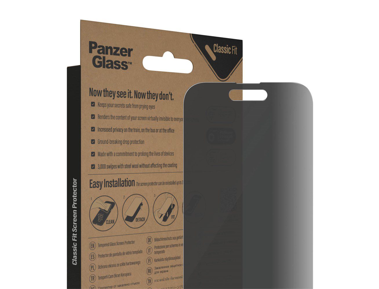 PanzerGlass iPhone 14 Pro Antibacterial Tempered Glass- Privacy additional product image