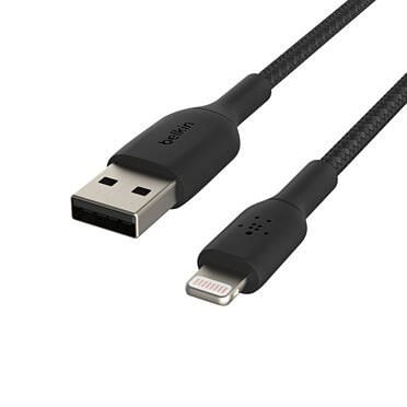 Belkin BoostCharge 15cm Braided Lightning to USB-A Cable - Black product photo