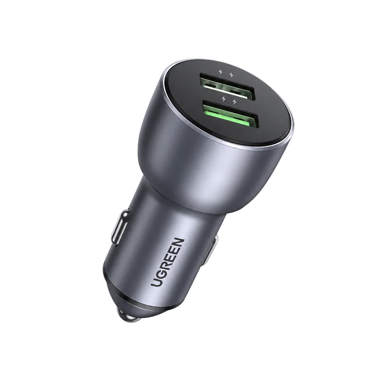 Ugreen fast car charger 2x USB 36W Quick Charge SCP FCP AFC gray (CD213 10144)