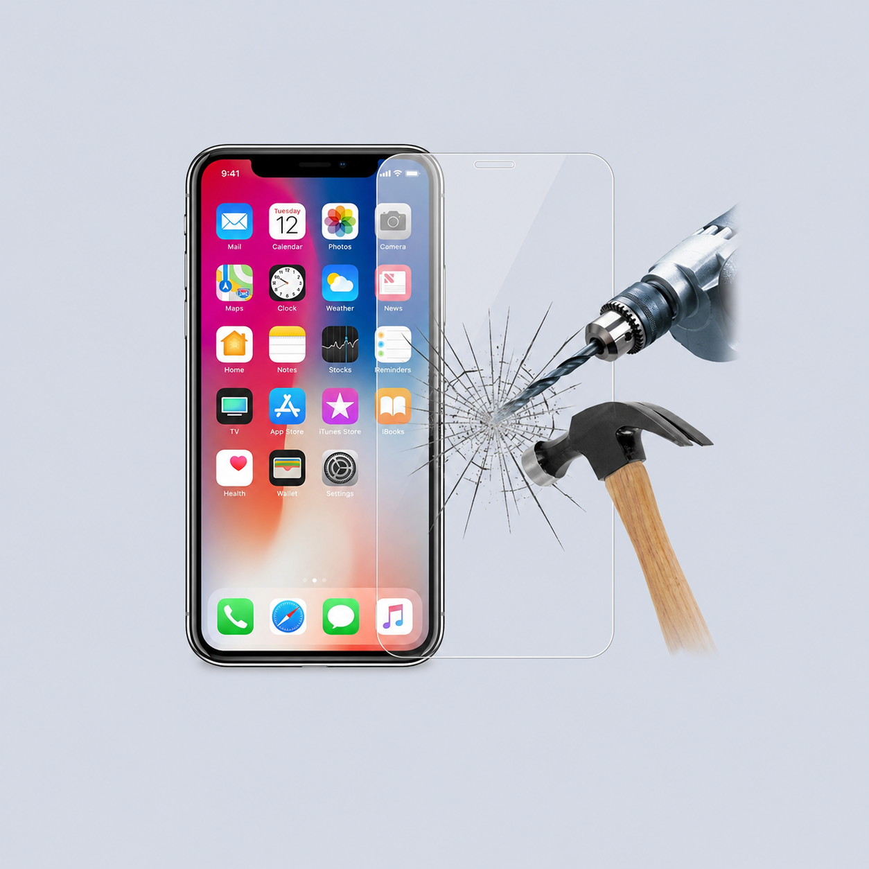 Devia Glass Screen Protector 9HTempered for iPhone XR- Clear side view