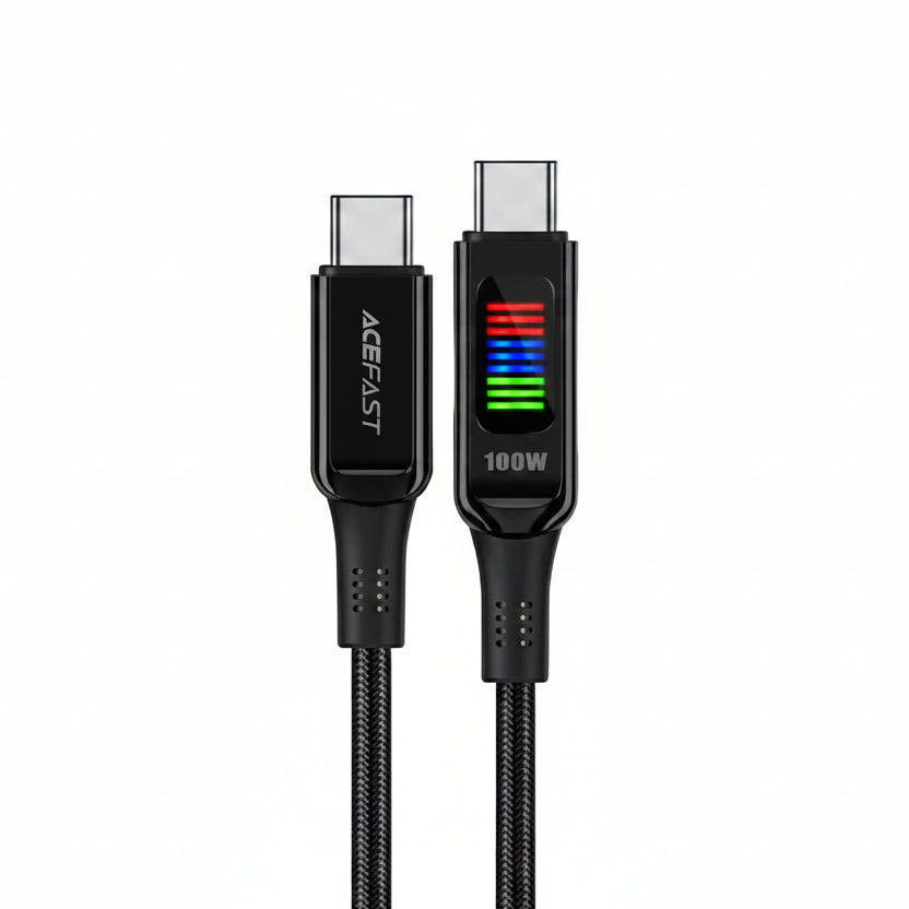Acefast C7-03 USB-C 100W 1 2m cable with display - black