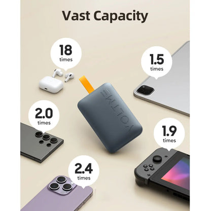 VOLTME Hypercore 10K Sling 22 5W Built-in USB-C Cable - Deep Blue power bank product image