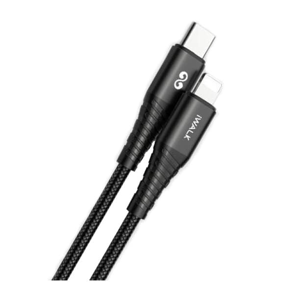 iWALK Twister 1M Type-C To Lightning Charge And Sync Cable - Black product photo