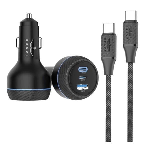 Brave Car Charger 3 Port 160W -Black product photo