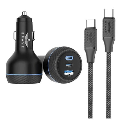 Brave Car Charger 3 Port 160W -Black product photo