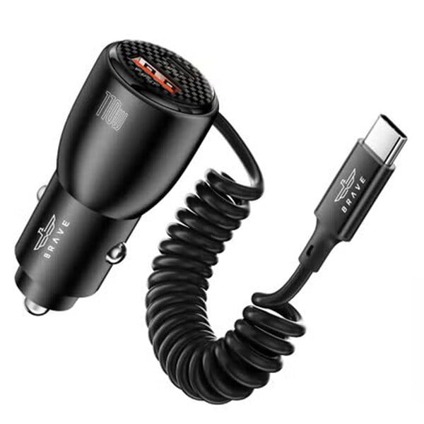 Brave 110W 2 Port Car Charger with Type-c cable product photo